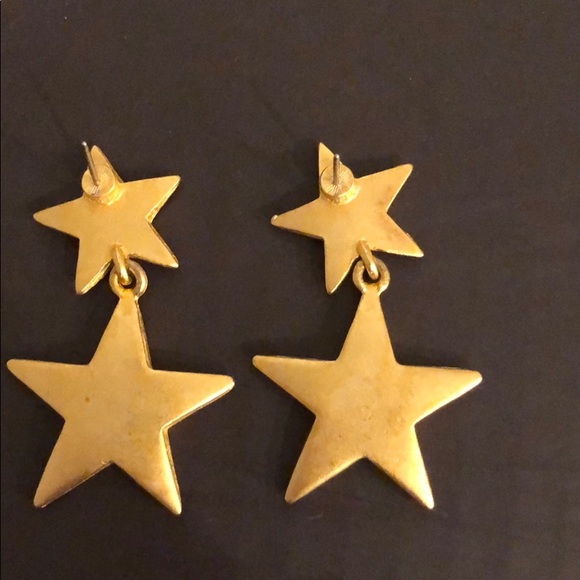 New Gold Chevron & Gold Star Earrings - Picture 7 of 7